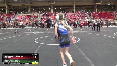 75 lbs Quarterfinal - Savannah Vice, Bluestem Wrestling Club vs Vivian Hutchinson, Manhattan