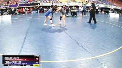 136 lbs Semis & 3rd Wb (16 Team) - Desinee Lopez, Southern Oregon University vs Migdalys Ramos, University Of The Cumberlands