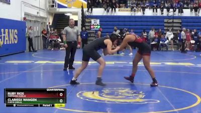 155 lbs Quarterfinal - Ruby Rios, Toppenish (Girls) vs Clarissa Wangen, Curtis (Girls)