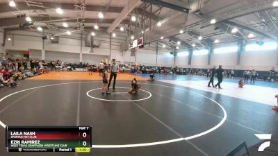 75 lbs Champ. Round 1 - Ezri Ramirez, West Texas Grapplers Wrestling Club vs Laila Nash, Spartan Mat Club