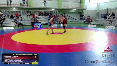 53kg Quarterfinal - Danika Currie, Alberni Valley WC vs Brittany Lavigne, Club De Lutte Acadie Bathurst