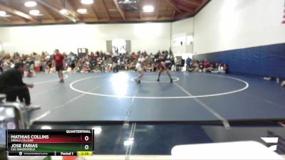 157 lbs Quarterfinal - Jose Farias, CSU Bakersfield vs Mathias Collins, Menlo College