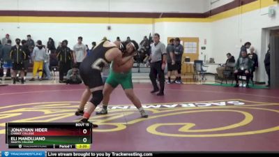 285 lbs Champ. Round 1 - Jonathan Hider, Chabot College vs Eli Mandujano, Shasta College