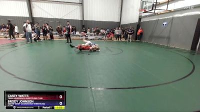 106 lbs Cons. Semi - Casey Watts, Team Aggression Wrestling Club vs Brody Johnson, South West Washington Wrestling Club