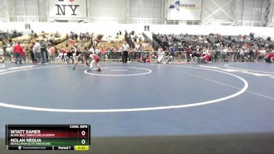 58 lbs Cons. Semi - Nolan Neglia, Revolution Elite Wrestling vs Wyatt Eamer, Black Belt Wrestling Academy