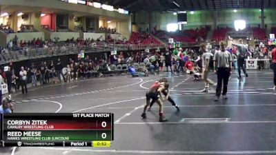 50 lbs 1st Place Match - Corbyn Zitek, Cavalry Wrestling Club vs Reed Meese, Hawks Wrestling Club (Lincoln)