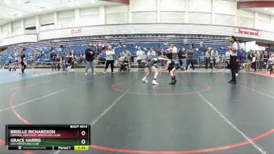 64 lbs Quarterfinal - Brielle Richardson, Central Kentucky Wrestling Club vs Grace Harris, Leo Wrestling Club