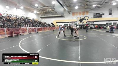 175 lbs Cons. Round 3 - Ryan Oberweis-Manion, St. Francis vs Rocco Biasotti, Bellarmine