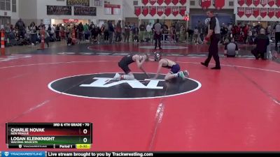 70 lbs Cons. Round 4 - Charlie Novak, New Prague vs Logan Kleinknight, Waconia Wildcats