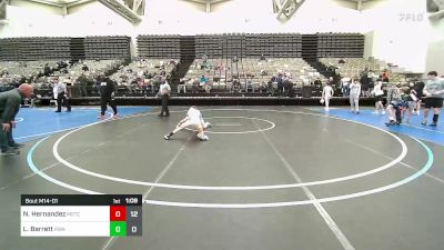 93 lbs Rr Rnd 1 - Noah Hernandez, M2TC Red vs Landon Barrett, Roundtree Wrestling Academy Blue