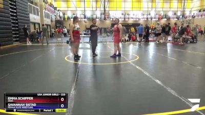 225 lbs Round 4 - Savannah Sistad, Female Elite Wrestling vs Emma Schipper, Iowa