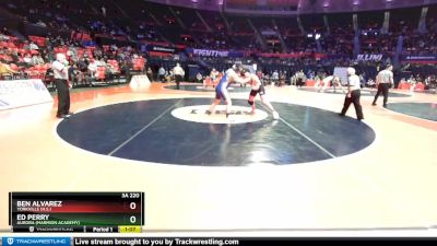 3A 220 lbs Quarterfinal - Ed Perry, Aurora (Marmion Academy) vs Ben Alvarez, Yorkville (H.S.)