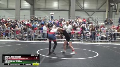 110 lbs Semifinal - Heaven Campbell, Chapman vs Greta Thedinger, Southwest Timberwolves Wrestling Club