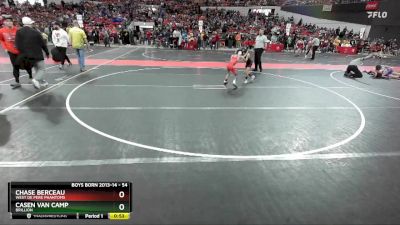 54 lbs Quarterfinal - Casen Van Camp, Brillion vs Chase Berceau, West De Pere Phantoms