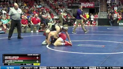 1A-126 lbs Champ. Round 1 - Jacob Larson, West Hancock, Britt vs Sawyer Callahan, BGM, Brooklyn