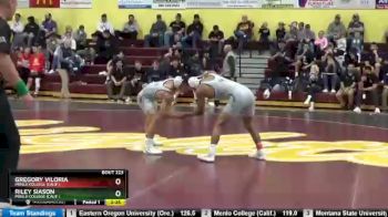 125 lbs 1st Place Match - Riley Siason, Menlo College (Calif.) vs Gregory Viloria, Menlo College (Calif.)