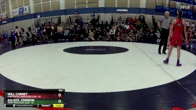 105 lbs Round 1 (4 Team) - Will Carney, Chesterton Wrestling Club vs Kalista Johnson, Penn Wrestling Club