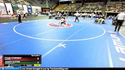 150 Class 3 lbs Quarterfinal - Tyler Storment, Branson vs Joseph Kuster, Jefferson City