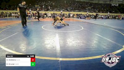 105 lbs Round Of 16 - Asher Giddens, R.A.W. vs Ben Gruner, Cardinal Wrestling Club