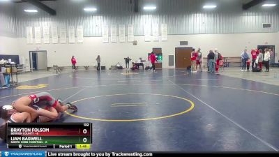 132 lbs Quarters & 1st Wb (16 Team) - Liam Bagwell, North Cobb Christian vs Brayton Folsom, Berrien County