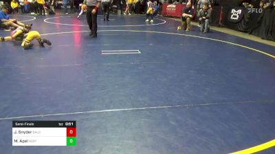 74 lbs Semifinal - Jonathan Snyder, Bald Eagle vs Mack Apel, North Allegheny