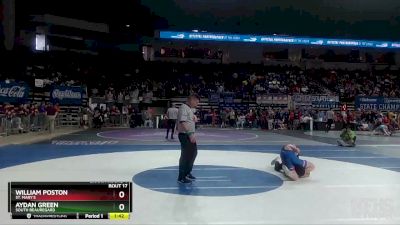 D 3 132 lbs Champ. Round 1 - William Poston, St. Mary`s vs Aydan Green, South Beauregard