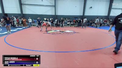 157 lbs Semifinal - Titus Rodela, Peninsula Wrestling Club vs Sam Aiken, NWWC