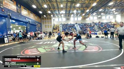 157 lbs Cons. Round 4 - Nick Lopez, Cardinal Gibbons High School W vs Marco Virgala, Sarasota