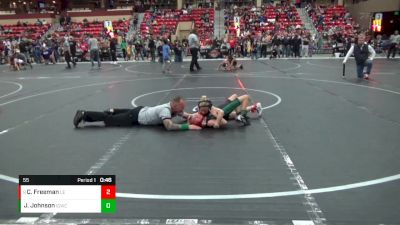 55 lbs Semifinal - Cooper Freeman, Lawrence Elite vs James Johnson, Iron Grapplers Wrestling Club