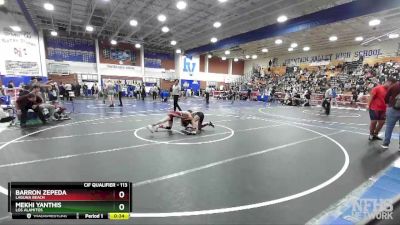 113 lbs Cons. Round 5 - Mekhi Yanthis, Los Alamitos vs Barron Zepeda, Laguna Beach