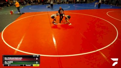 88 lbs Cons. Round 3 - Eli Faris, Minneota vs Eli Phrakonkham, Fosston-Bagley Brawlers