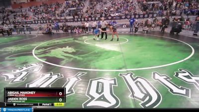 67 lbs Cons. Round 3 - Jaiden Ross, Cottonwood WC vs Abigail Mahoney, COBRA ALL-STARS