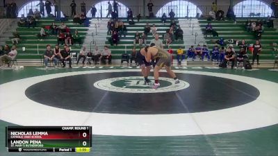 285 lbs Champ. Round 1 - Nicholas Lemma, Catholic High School vs Landon Pena, St. Mary`s Rutherford