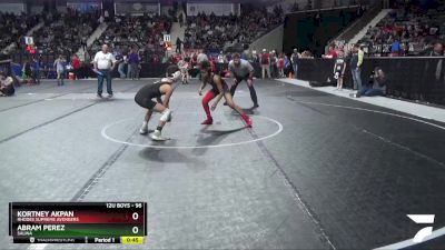 96 lbs Cons. Semi - Abram Perez, Salina vs Kortney Akpan, Rhodes Supreme Avengers