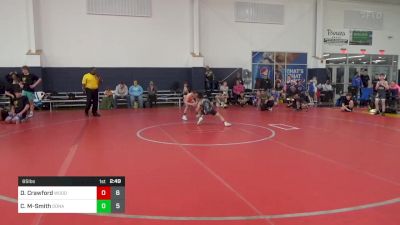 65 lbs Round 3 - David Crawford, Woodshed WC vs Chase Miller-Smith, Donahue Wrestling Academy