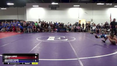 110 lbs Placement Matches (8 Team) - Urijah Lopez, Ohio vs Grayson Davis, Pennsylvania Blue