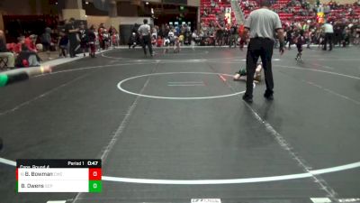 52 lbs Cons. Round 4 - Baylor Bowman, Columbus Wrestling Club vs Brody Owens, South Central Punishers