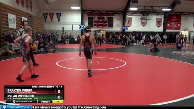 3 lbs Semifinal - Braxten Weber, Keokuk Kids Wrestling Club vs Rylan Weisinger, Fort Madison Wrestling Club