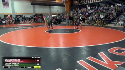 120 lbs Quarterfinal - Olivia Hallam, Cedar Rapids Kennedy vs Gracelyn Reiff, Epworth, Western Dubuque