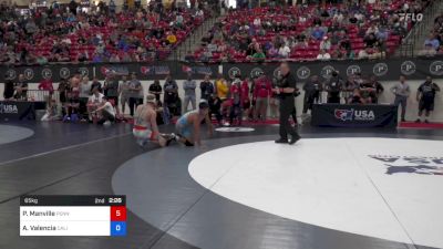 65 kg Semis - Pierson Manville, Pennsylvania vs Aden Valencia, California Regional Training Center (CA RTC)