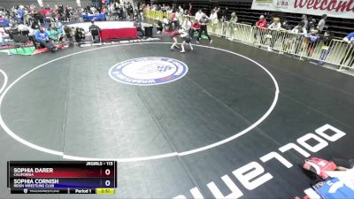 115 lbs Semifinal - Sophia Darer, California vs Sophia Cornish, Reign Wrestling Club