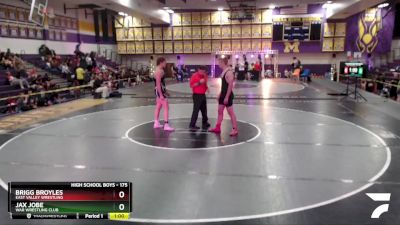 175 lbs Cons. Semi - Jax Jobe, WAR Wrestling Club vs Brigg Broyles, East Valley Wrestling