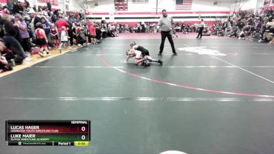 70 lbs Semifinal - Lucas Hager, Lexington Youth Wrestling Club vs Luke Maier, SlyFox Wrestling Academy