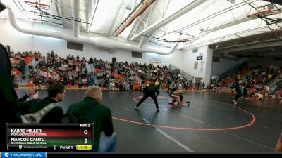 110 lbs Champ. Round 1 - Kabre Miller, Worland Middle School vs Marcos Cantu, Riverton Middle School