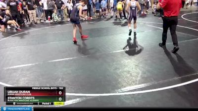 102 lbs Champ. Round 1 - Stanton Cordts, Black Fox Wrestling Academy vs Urijah Duran, Duran Wrestling Club