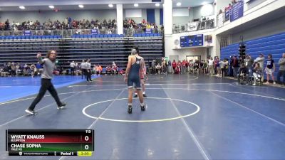 113 lbs Champ. Round 1 - Wyatt Knauss, BLUFFTON vs Chase Sopha, Yale HS