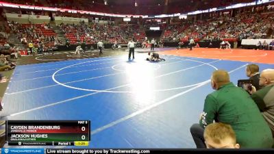 D1-160 lbs Champ. Round 1 - Jackson Hughes, Onalaska/Luther vs Cayden Brandenburg, Janesville Parker