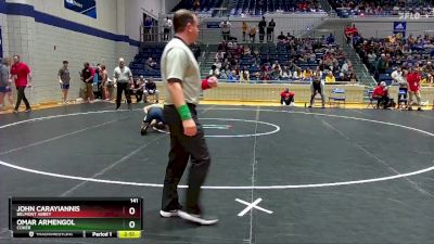 141 lbs Semifinal - Omar Armengol, Coker vs John Carayiannis, Belmont Abbey