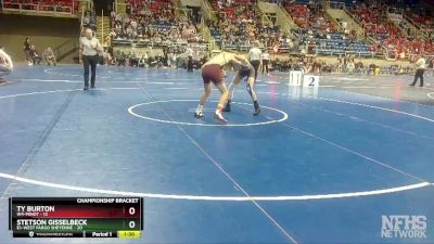 126 lbs Quarterfinals (8 Team) - Stetson Gisselbeck, E1-West Fargo Sheyenne vs Ty Burton, W4-Minot