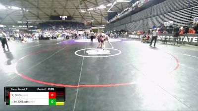 3A 160 lbs Cons. Round 3 - Miles Erikson, Oak Harbor vs Koby Sedy, Mountlake Terrace